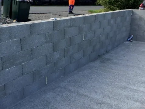 SMARTBLOCK wall on a site in Norway